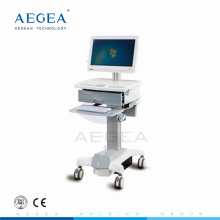 AG-WT006 aluminium matériel hauteur réglage hôpital mobile ordinateur station de travail panier